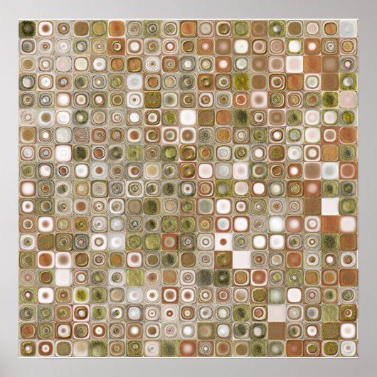 Poster Mosaïque or et cuivre (Devant)