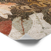 Poster Mosaïque romaine, avec masque, feuilles et fruits (Coin)