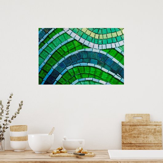 Poster Mosaïque verte (Cuisine)