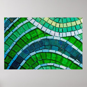 Poster Mosaïque verte