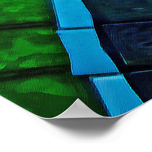 Poster Mosaïque verte (Coin)