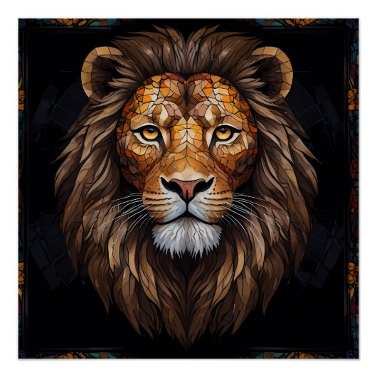 Poster Mosaïque Zebra Vibrant (Devant)