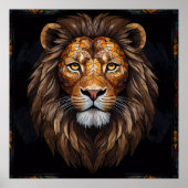 Poster Mosaïque Zebra Vibrant (Devant)