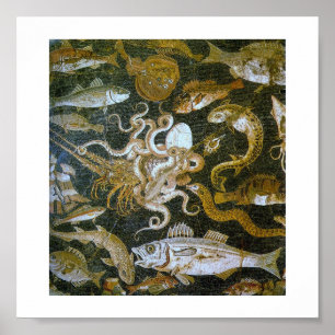 Poster Mosaïques antiques vintages (Pompéi)