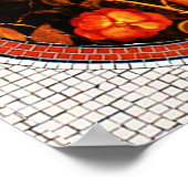 POSTER MOSAÏQUES ROMAINES ANTIQUE / OISEAUX ROSES ET ROOS (Coin)