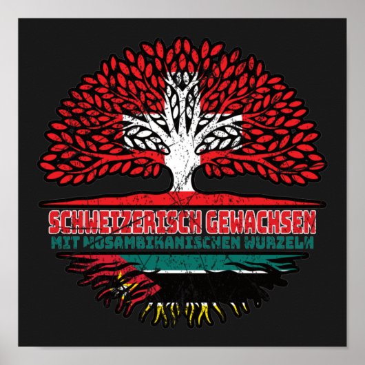 Poster Mosambik Mosambikanisch Schweizer Schweiz Baum (Devant)