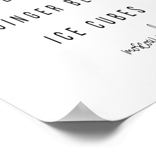 Poster Moscou Mule Cocktail Recette (Coin)