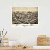 Poster Moscou, PA Carte panoramique - 1891 (Cuisine)