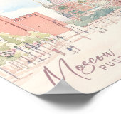 Poster Moscou Russie Gouache Peinture Voyage (Coin)