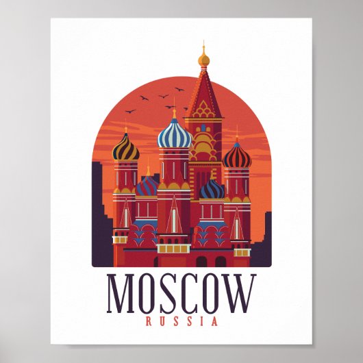 Poster Moscou Russie Kremlin Skyline (Devant)