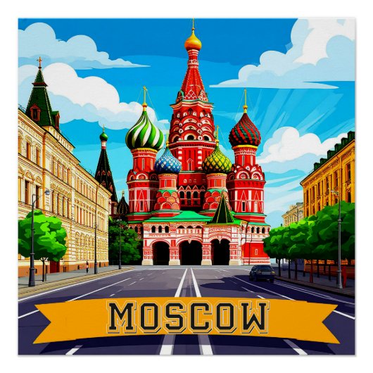Poster 🧲 Moscou Russie Mémoire de Ville (Devant)