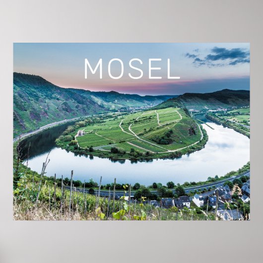 Poster Moselle Calmont Loop Brême Sunset River Souvenir (Devant)