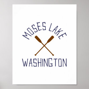 Poster Moses Lake Washington Extérieur Vintage 2