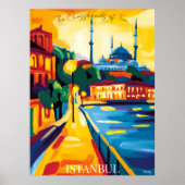 Poster Mosquée Bleue d'Istanbul dans le style Fauve Abstr (Devant)