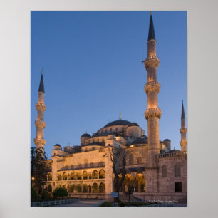 Poster Mosquée bleue, région de Sultanhamet, Istanbul,