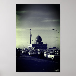 Poster Mosquée Buniya de Bagdad en Irak vintage