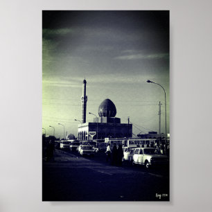 Poster Mosquée Buniya de Bagdad en Irak vintage