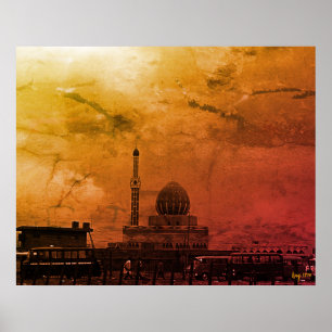 Poster Mosquée Buniya de Bagdad en Irak vintage