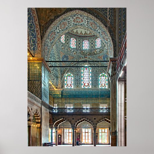 Poster Mosquée du Sultan Ahmed. Design d'intérieur. (Devant)