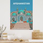 Poster Mosquée du Temple Bleu Sakhi à Kaboul en Afghanist (Cuisine)