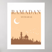 Poster Mosquée moderne du Ramadan Moubarak (Devant)