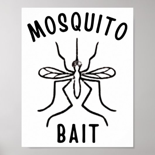 Poster Mosquito Bait Funny Camping Campfire Outdoors Bug (Devant)