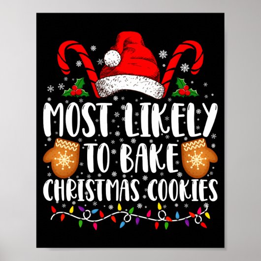 Poster Most Likely Bake Christmas Cookie Xmas Family  (Devant)