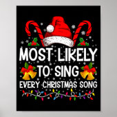 Poster Most Likely Sing Every Christmas Song Xmas Family (Devant)