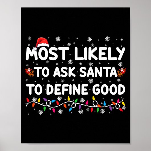 Poster Most Likely To Ask Santa To Define Good Christmas  (Devant)