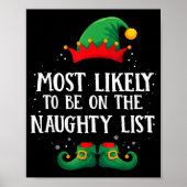 Poster Most Likely To Be On Naughty List Matching Christm (Devant)