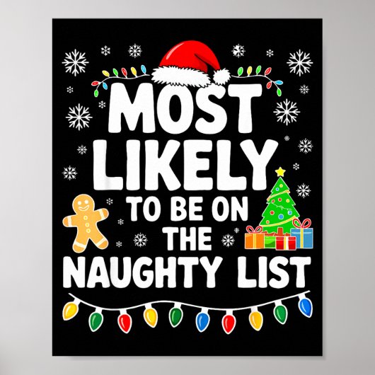Poster Most Likely To Be On The Naughty Lis Family Christ (Devant)