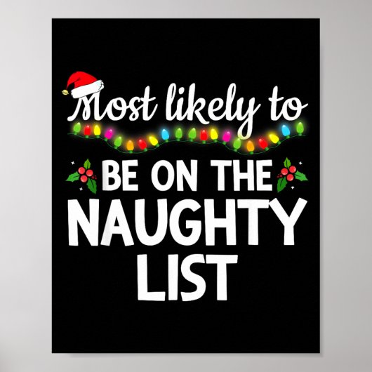 Poster Most Likely To Be On The Naughty List Funny Family (Devant)