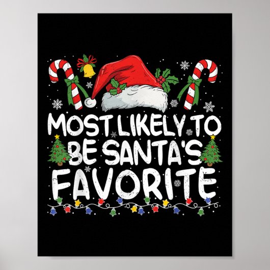 Poster Most Likely To Be Santa's Favorite Matching Christ (Devant)