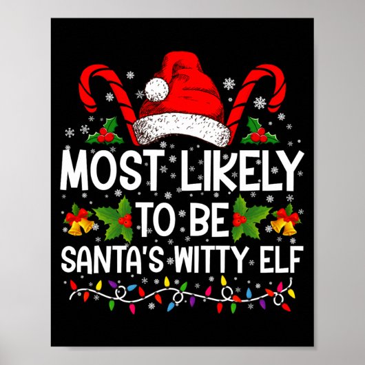 Poster Most Likely To Be Santas Witty Elf Christmas  (Devant)