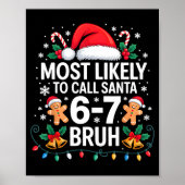Poster Most Likely To Call Santa 67 Six Seven Bruh Christ (Devant)