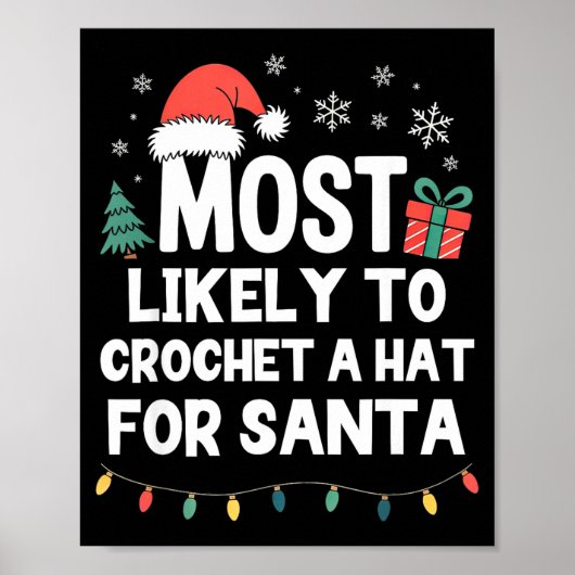 Poster Most Likely To Crochet A Hat For Santa Christmas C (Devant)