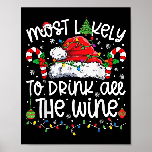 Poster Most Likely To Drink All The Wine Family Matching  (Devant)