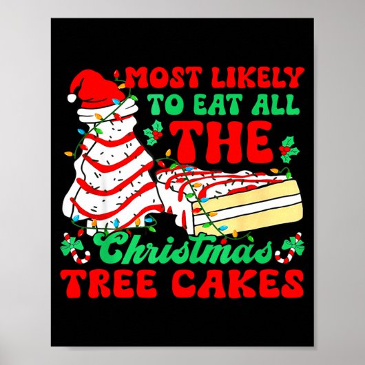 Poster Most Likely To Eat All The Christmas Tree Cakes -  (Devant)