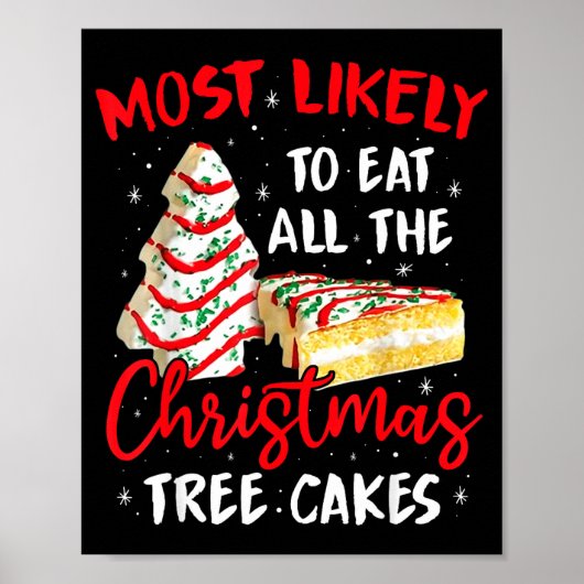 Poster Most Likely To Eat All The Christmas Tree Cakes Fu (Devant)