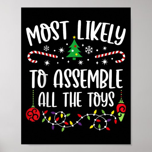 Poster Most Likely To Emble All The Toys Funny Christmas (Devant)