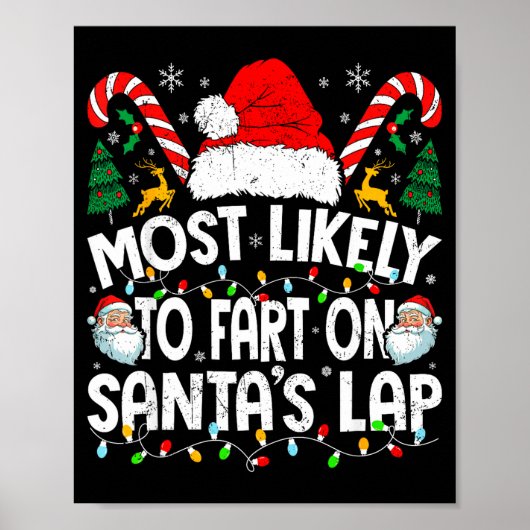Poster Most Likely To Fart On Santa’s Lap Family Matching (Devant)
