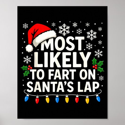 Poster Most Likely To Fart On Santa’s Lap Funny Family Ch (Devant)