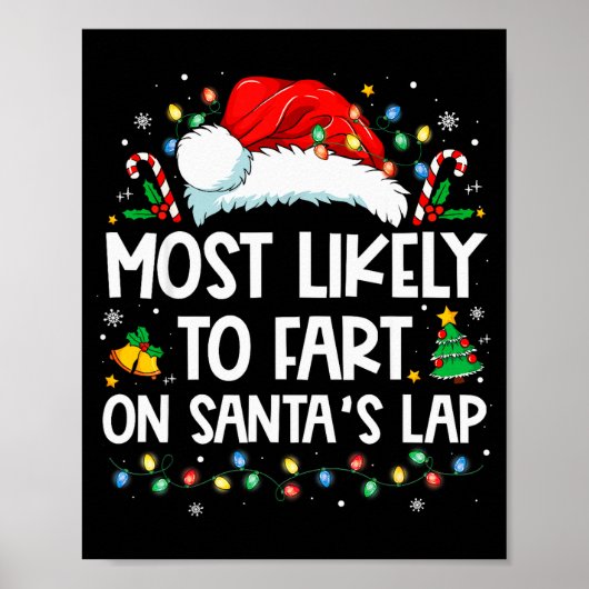 Poster Most Likely To Fart On Santa's Lap Family Christma (Devant)