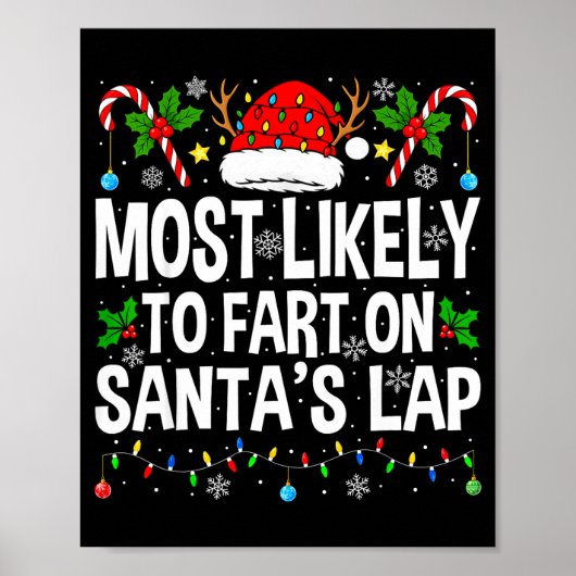 Poster Most Likely To Fart On Santa's Lap Family Matching (Devant)