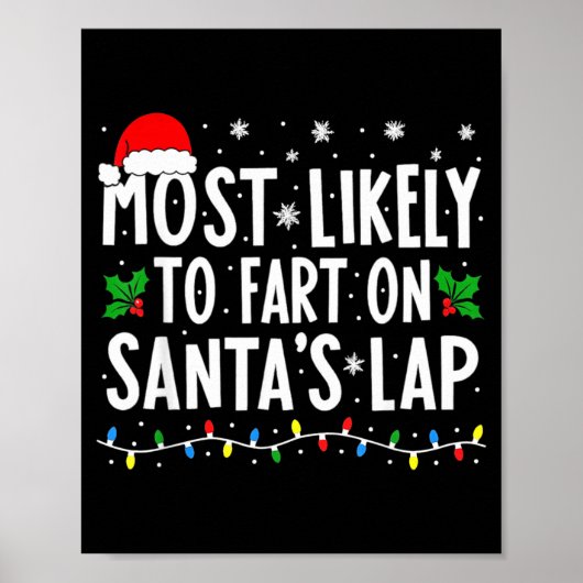Poster Most Likely To Fart On Santa's Lap Family Matching (Devant)