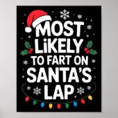 Poster Most Likely To Fart On Santa's Lap Family Matching (Devant)