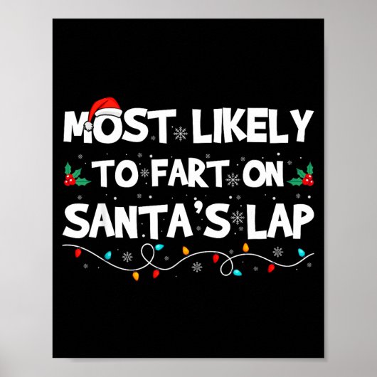 Poster Most Likely To Fart On Santa's Lap Family Matching (Devant)