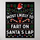 Poster Most Likely To Fart On Santa's Lap Funny Christmas (Devant)