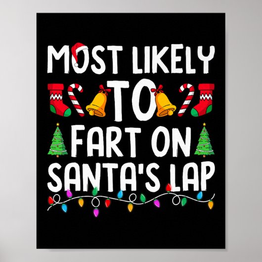 Poster Most Likely To Fart On Santa's Lap Funny Christmas (Devant)