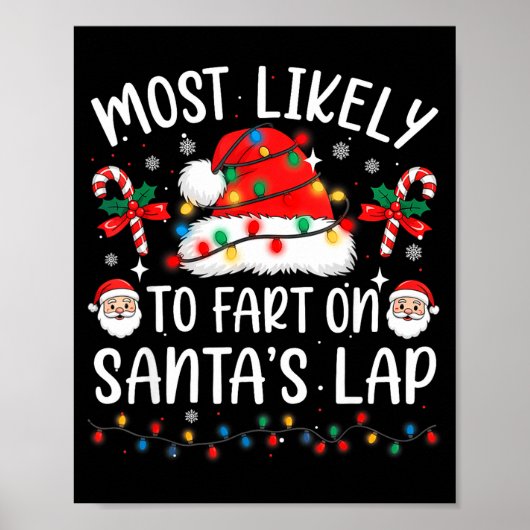 Poster Most Likely To Fart On Santa's Lap Matching Family (Devant)
